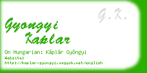 gyongyi kaplar business card