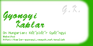 gyongyi kaplar business card